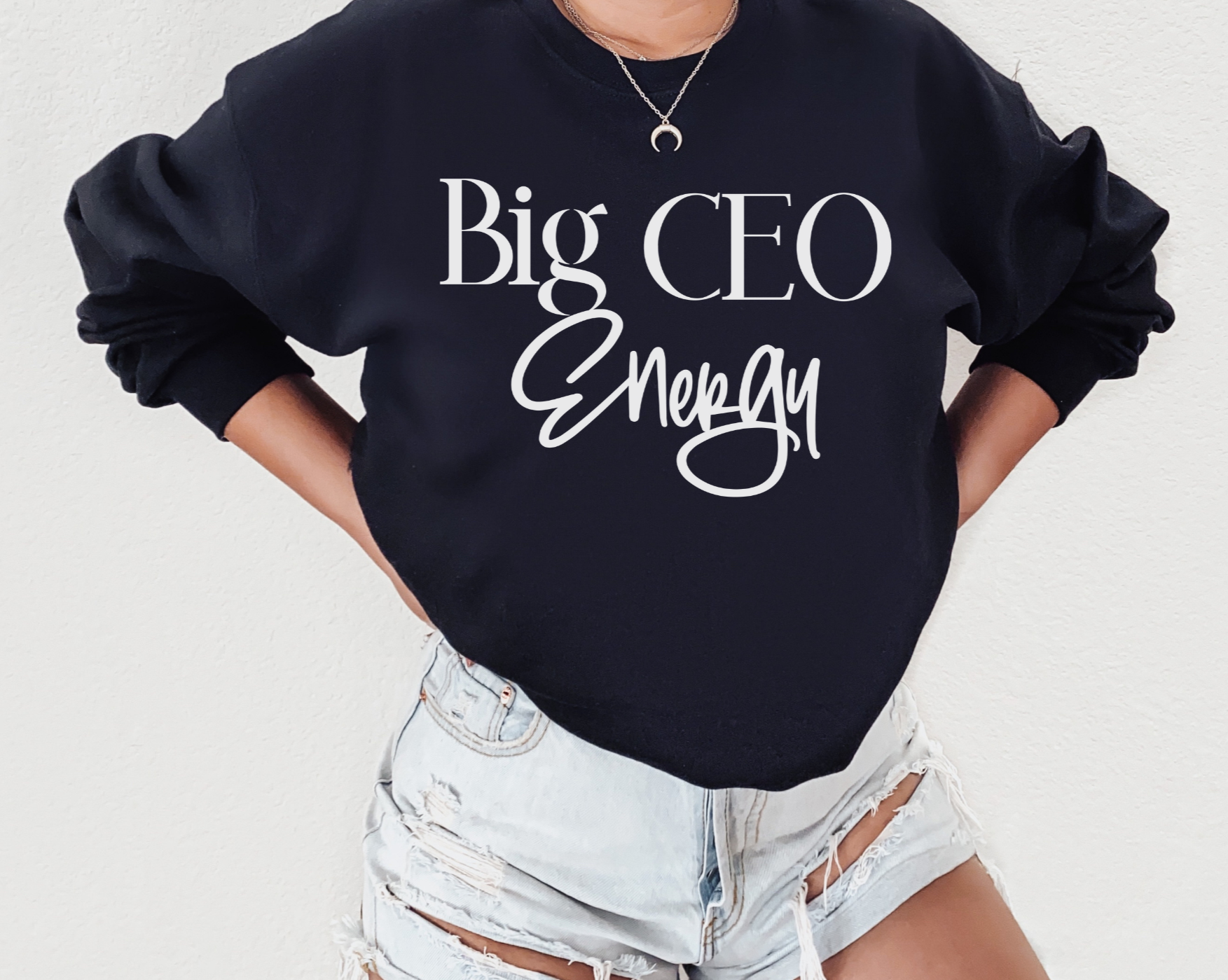 Boss Babe Gift for Small Business Owners; Black Sweatshirt, Entrepreneur Gift