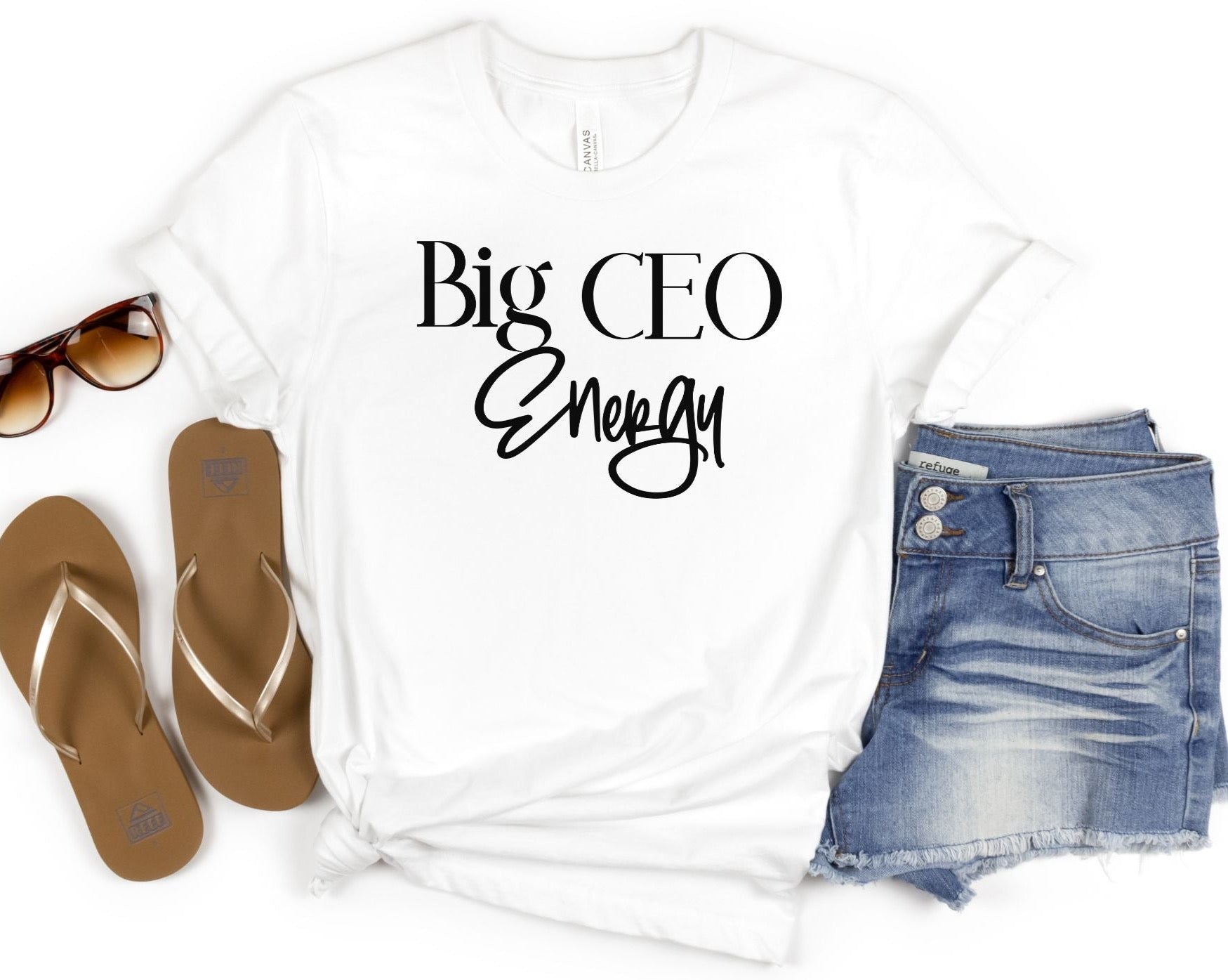 Big CEO Energy Shirt Black ; Small Business Owner Gift; Entrepreneur White