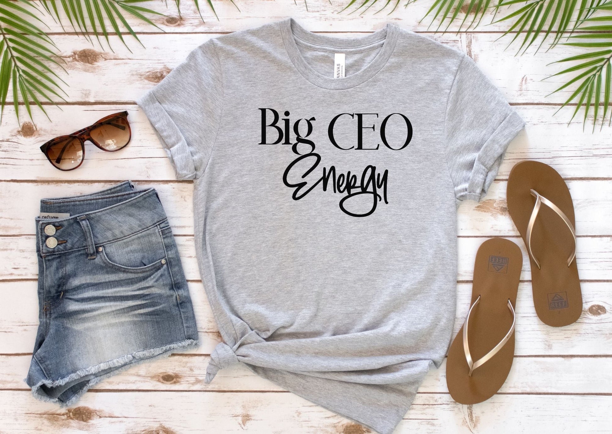 Big CEO Energy Shirt Black ; Small Business Owner Gift; Entrepreneur Heather Grey