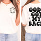 Unstoppable, Gods Got My Back Natural T Shirt for Women, Trendy Christian Merch for Teens