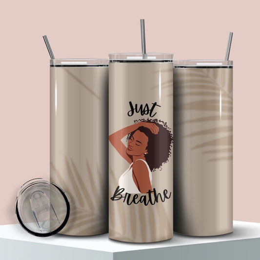 Black Woman Therapist Gift; Black Girl Affirmation Water Bottle, Cute African American Woman Cup