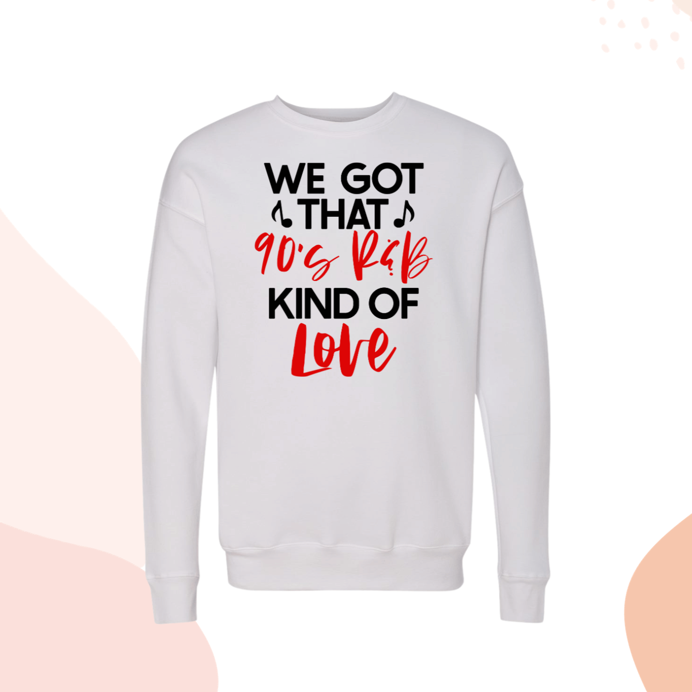 White R&B Love Sweatshirt for Couples Anniversary Valentine's Day Shirt for Men and Women Matching SHirts