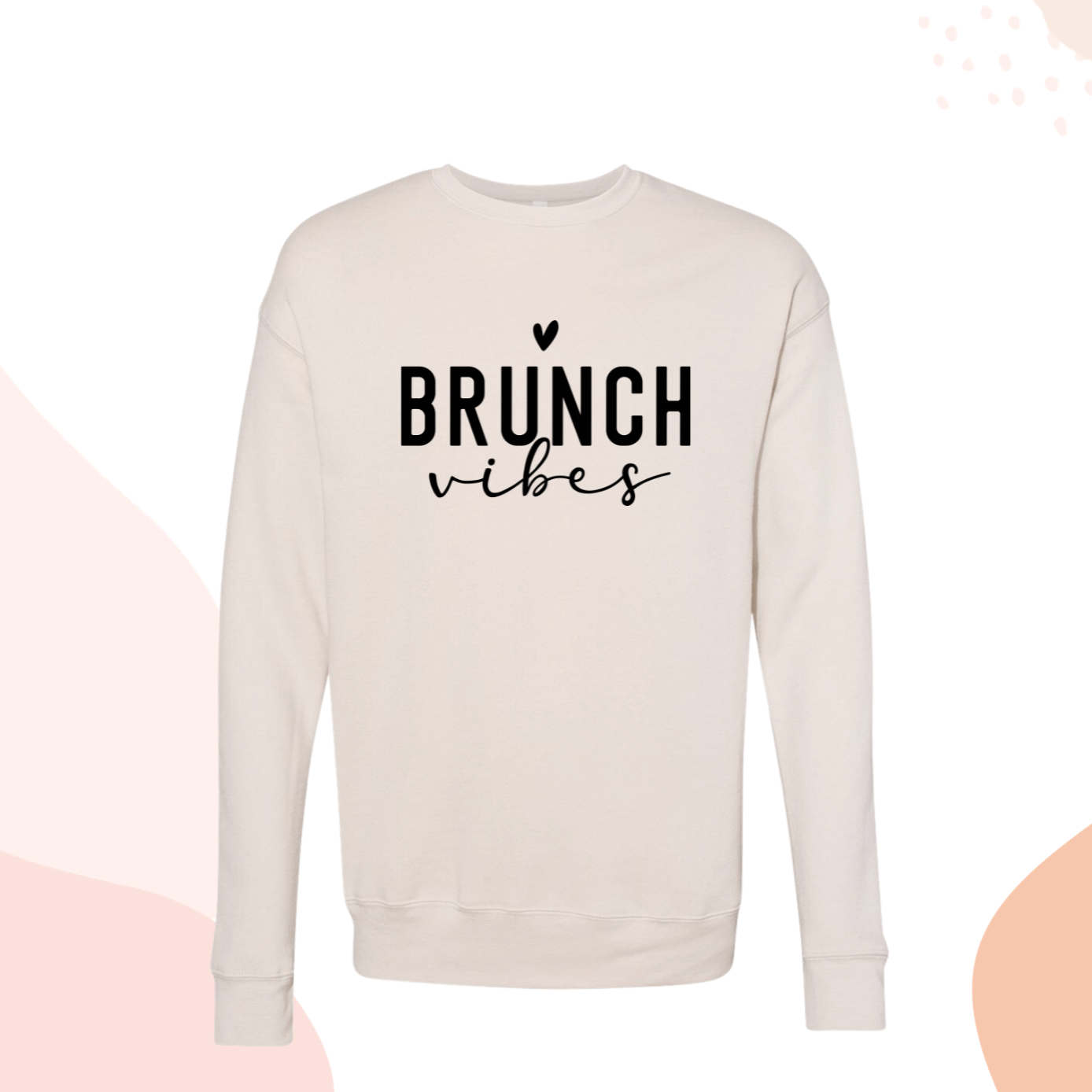 Brunch Vibes Sweatshirt Cream Crewneck for Women Brunch Outfit ideas Cream Sweater for Her