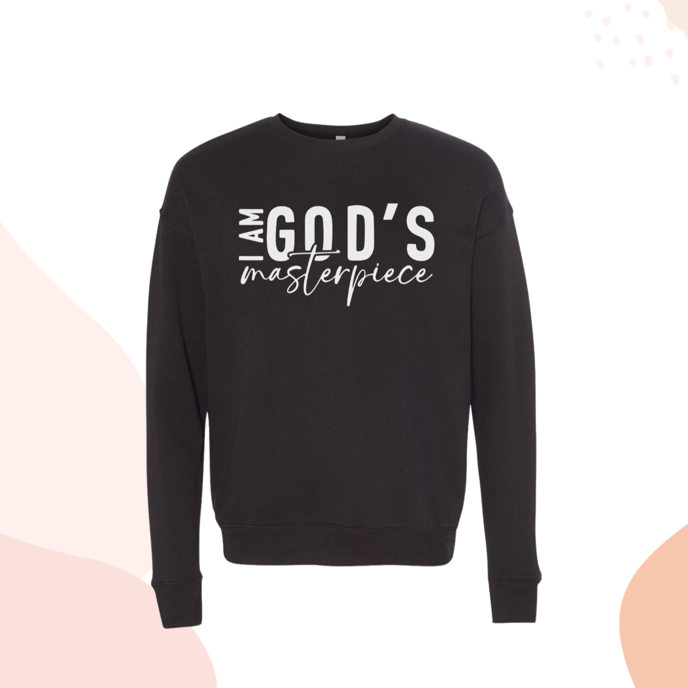 Christian Sweatshirt Black Positive Self Love Message Crewneck Black Gift for Mom Aunt Teen Girl Woman Sweater God Loves Me