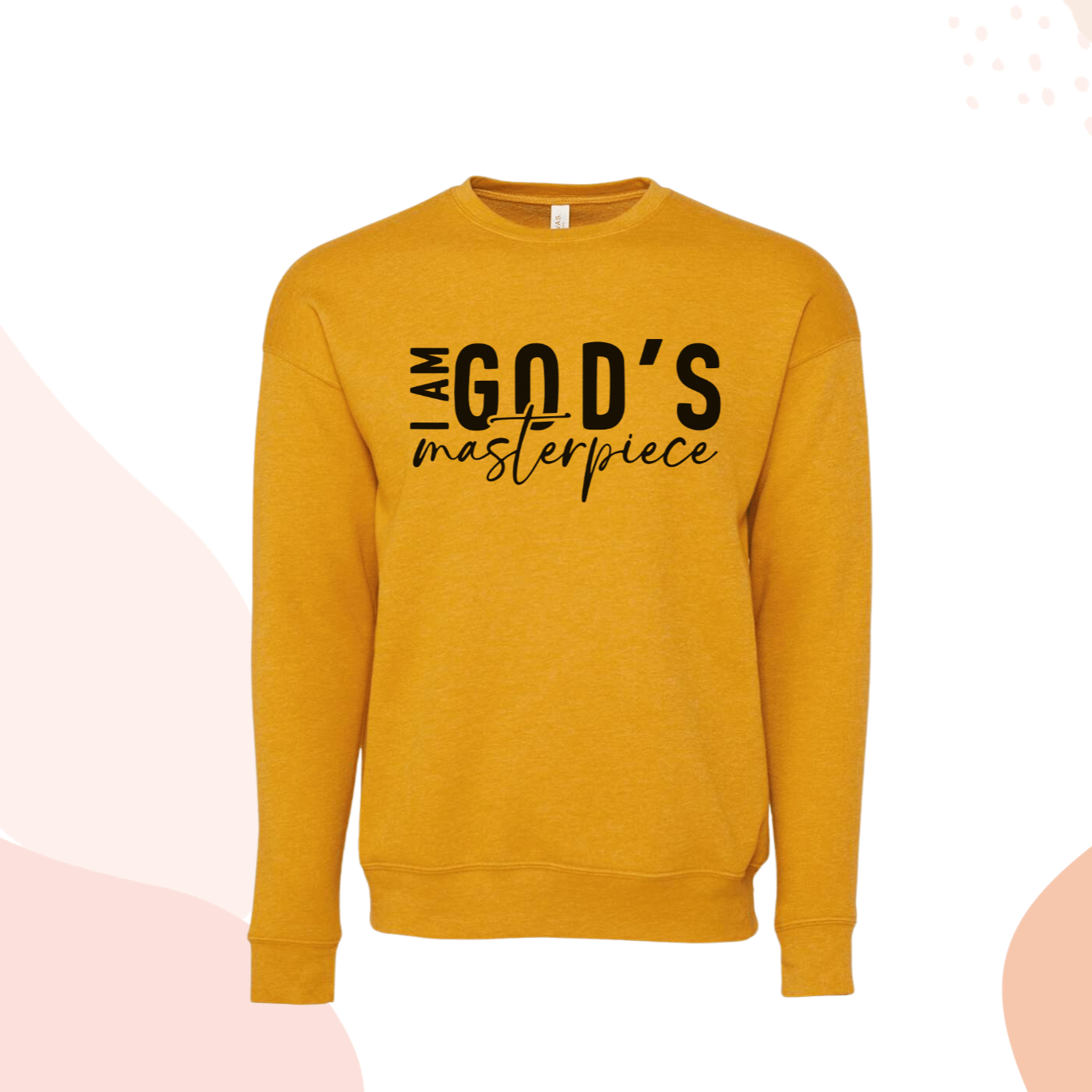 Christian Sweatshirt Gold Positive Self Love Message Crewneck Gold Gift for Mom Aunt Teen Girl Woman Sweater God Loves Me