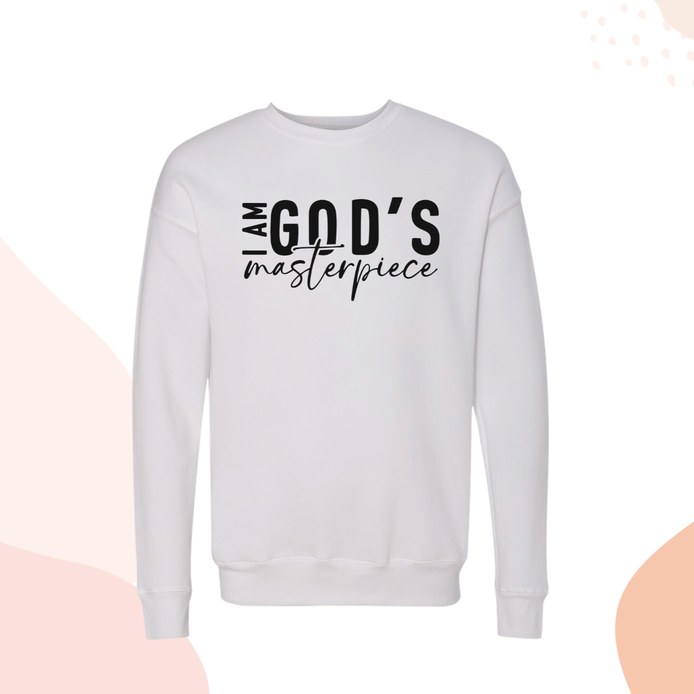 Christian Sweatshirt White Positive Self Love Message Crewneck White Gift for Mom Aunt Teen Girl Woman Sweater God Loves Me