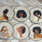 Black Girl Car Accessories,  Custom Black Woman Car Coasters, Set of 2