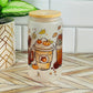 Retro Fall Glass Can Shaped Tumbler Cup for Mom, Teen Girl Iced Coffee Lover