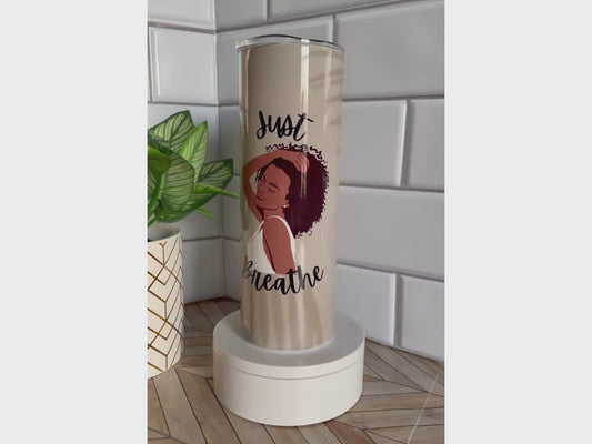 Black Woman Therapist Gift; Black Girl Affirmation Water Bottle, Cute African American Woman Cup