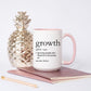 Personalized Funny Sarcastic Growth Definition Mug with Pink handle and Pink interior