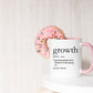Personalized Funny Sarcastic Growth Definition Mug with Pink handle and Pink interior