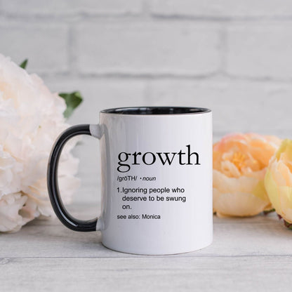 Personalized Funny Sarcastic Growth Definition Mug with Black handle and black interior